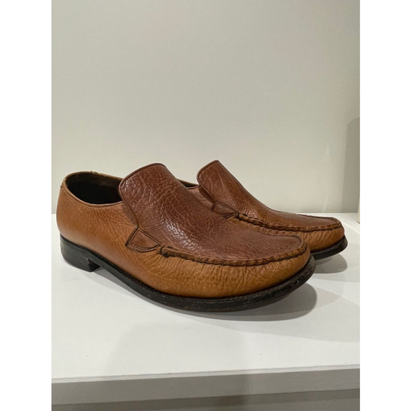 Dack’s Vintage Brown Leather Slip-On Loafers Hand Sewn 6H (fit like 7 wide) - Picture 1 of 16